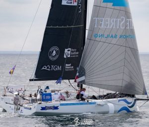 Here she is: Hope. Carrying the Perry Institute for Marine Science and Reef Rescue Network logos across Europe. Every mile Erica sails amplifies our message of resilience; in oceans, reefs, and people.