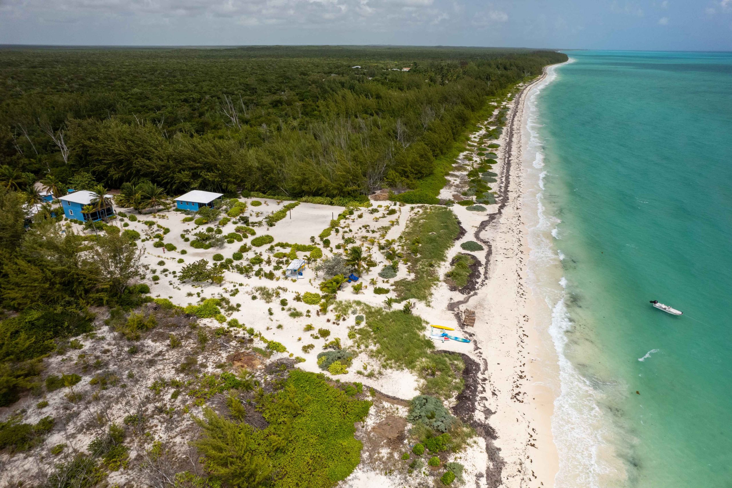 Aerial view of Andros Beach Club, South Andros